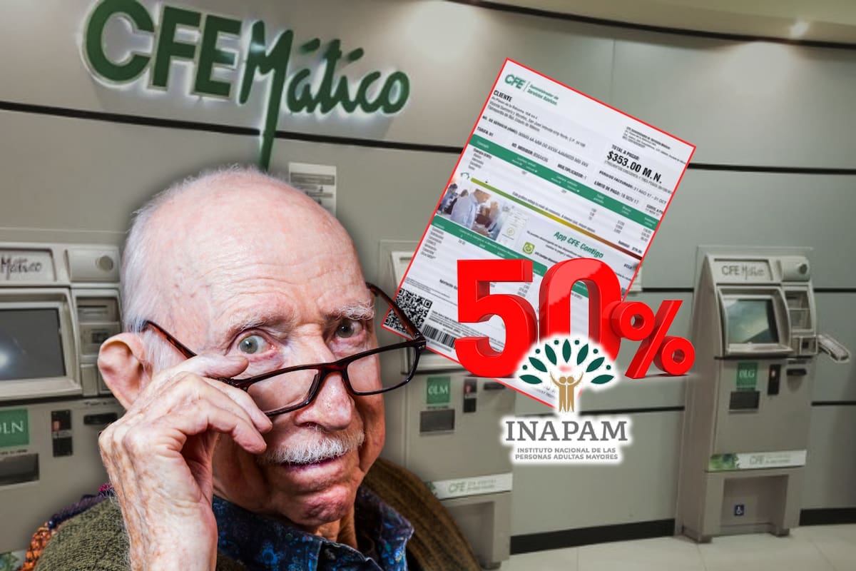CFE alerta a adultos mayores que buscan un 50% de descuento en el recibo de la luz con su credencial del INAPAM