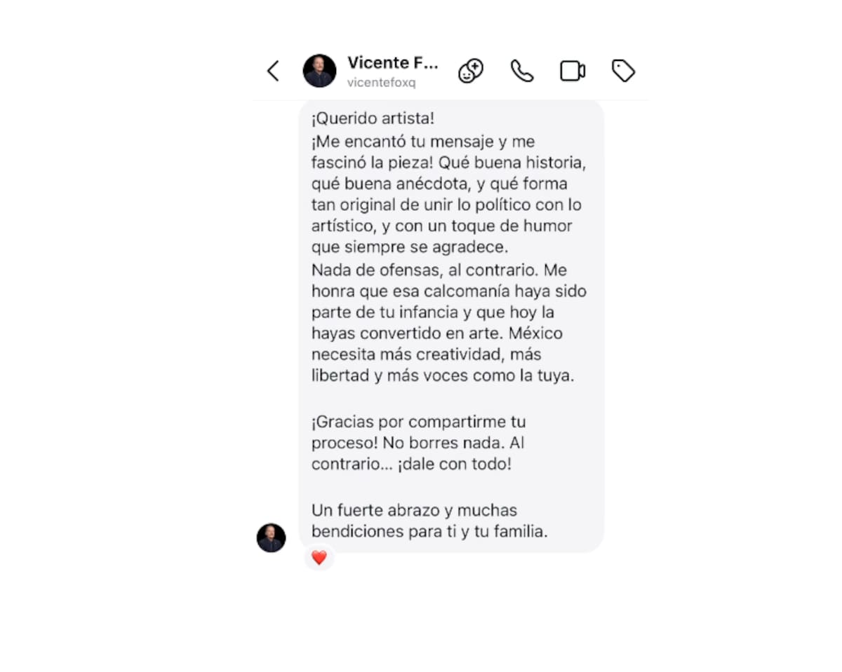 Imagen de la respuesta de Vicente Fox