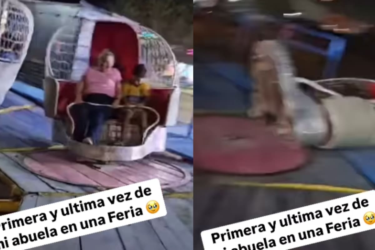 Abuela y su nieto sufren aparatosa caída al desprenderse el asiento del juego mecánico en el que iban