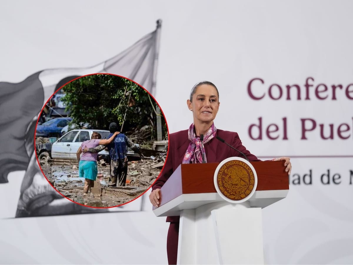 Aumenta a 72 muertos por lluvias, informó la presidenta Claudia Sheinbaum. | Crédito: Presidencia/El Universal