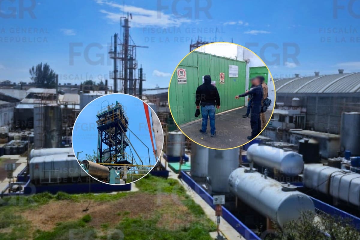 Denuncias por pipas y fuertes olores llevaron a la FGR a cuatro centros clandestinos de procesamiento ilícito de combustible que estarían ligados a una red de huachicol, con más de un millón de litros de petrolíferos y sustancias químicas