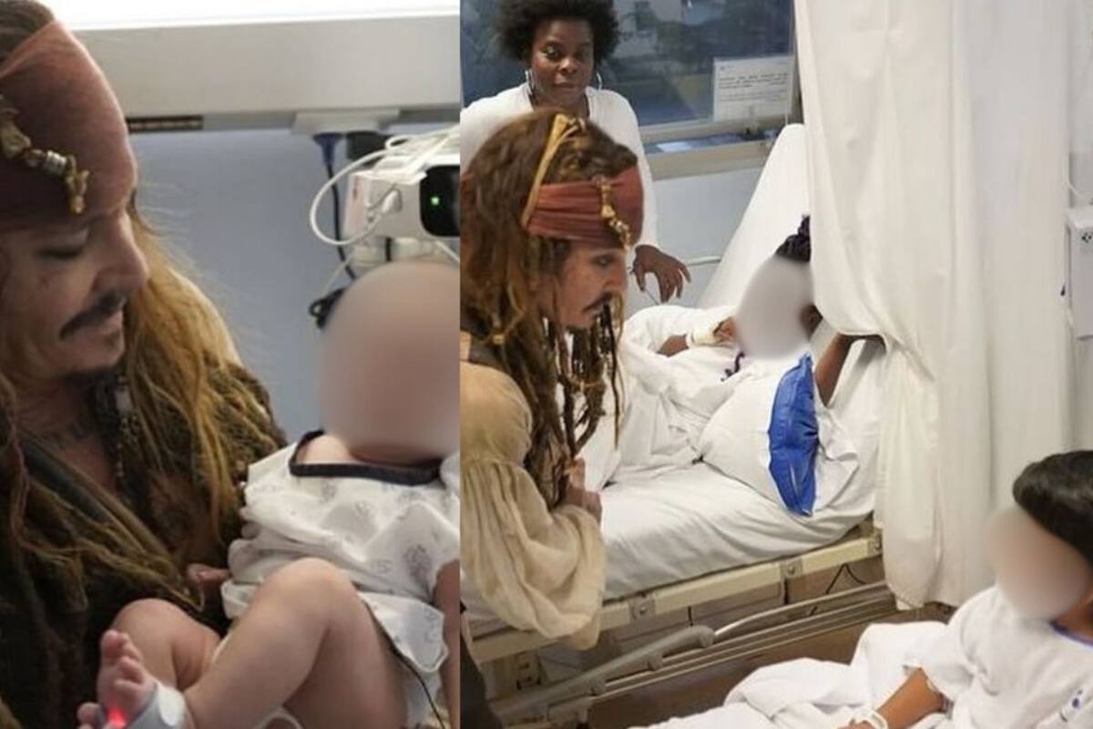 Johnny Depp retoma su papel de Jack Sparrow y visita a niños en un hospital de España