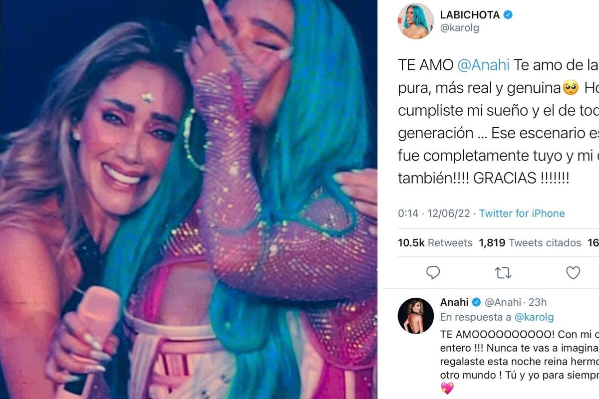 ¿Por qué Karol G le dijo "te amo" a Anahí en Twitter?