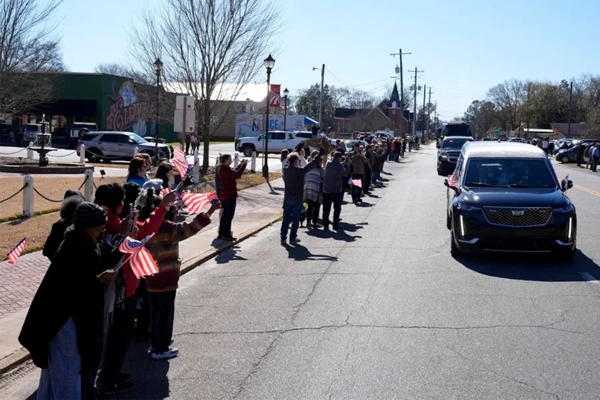 Vista de la despedida que realizan para el expresidente de estados Unidos Jimmy Carter, este 4 de enero de 2025, en el estado de Georgia. / EFE.
