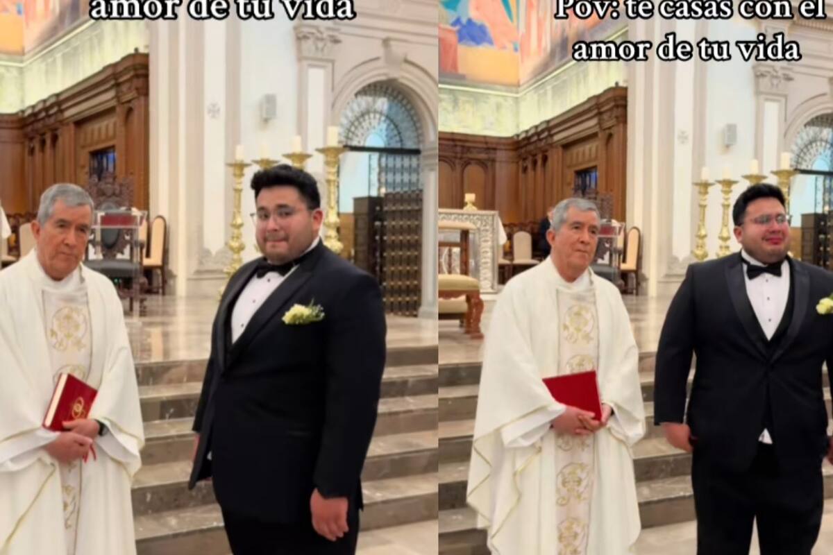 Hombre rompe en llanto al ver a su prometida caminar hacia el altar