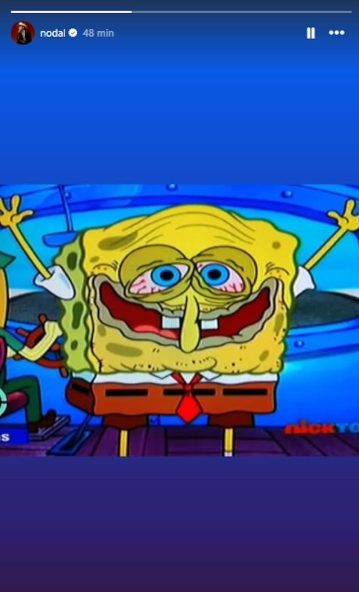 Christian Nodal revela un poco sobre cómo se siente en la actualidad con foto del famoso personaje de Nickelodeon.