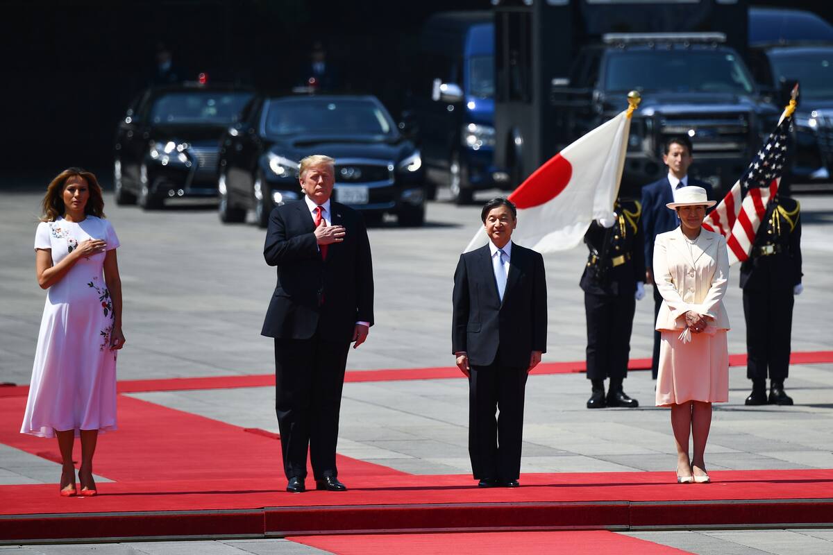 Trump, el primer mandatario en encontrarse con el emperador Naruhito