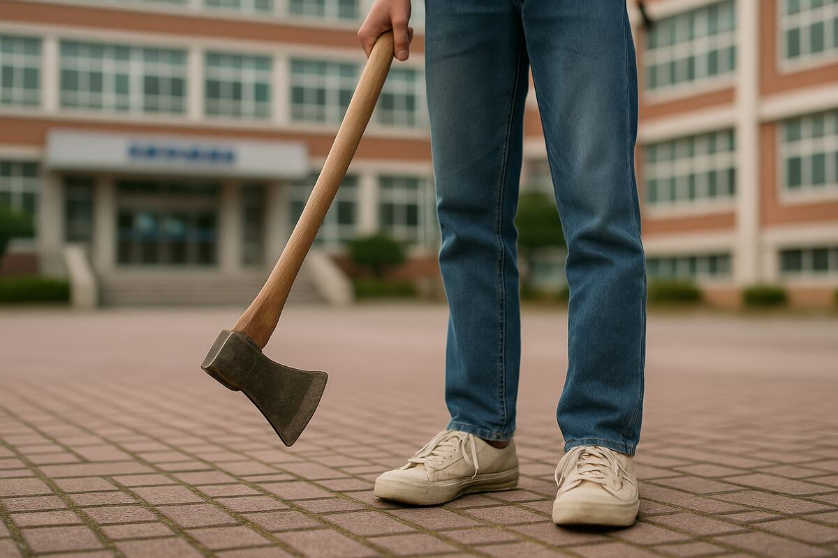 Joven de 22 años se mete en secundaria con un hacha buscando a estudiante que lo insultó