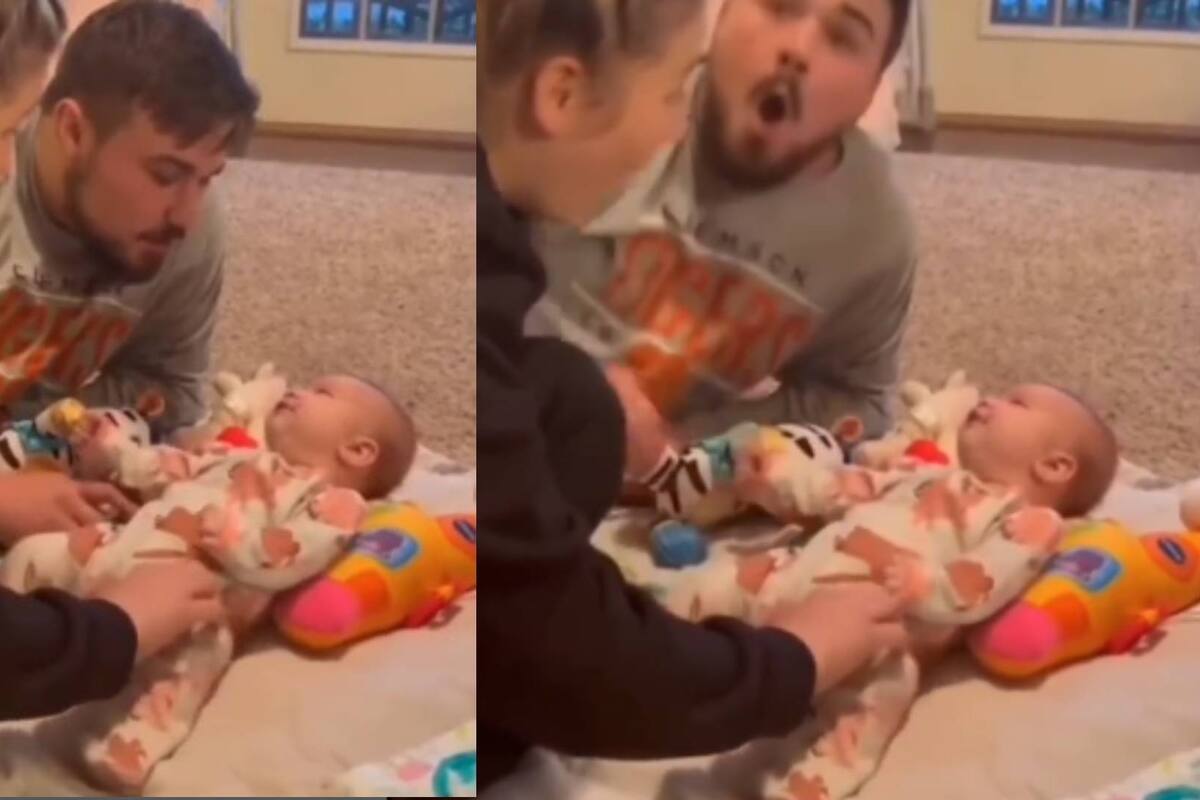 “I love you”; Este bebé habló por primera vez y los padres lo captan en cámara