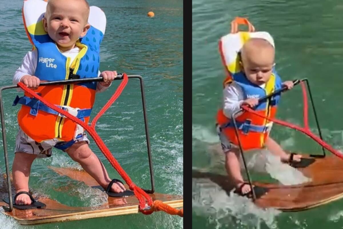 VIDEO: Bebé de seis meses que hace esquí acuático se hace viral