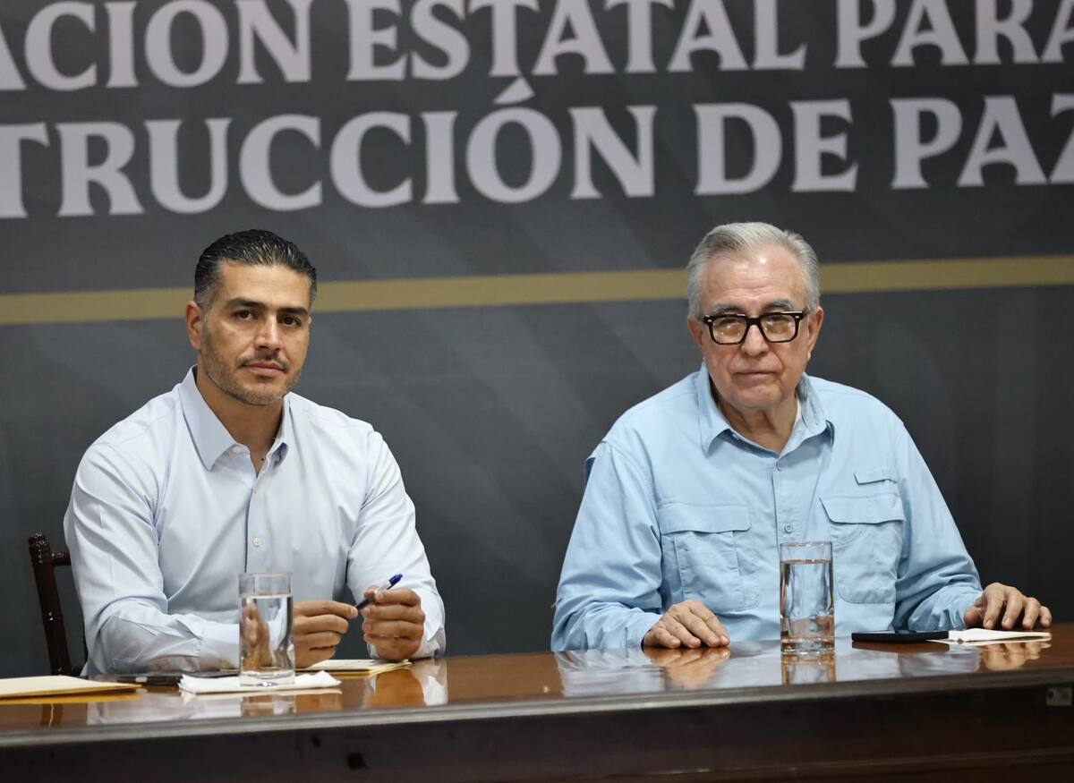 Omar García Harfuch (SSP) y el gobernador Rubén Rocha Moya trabajan en conjunto para abordar el conflicto en Sinaloa.| Crédito: X @OHarfuch
