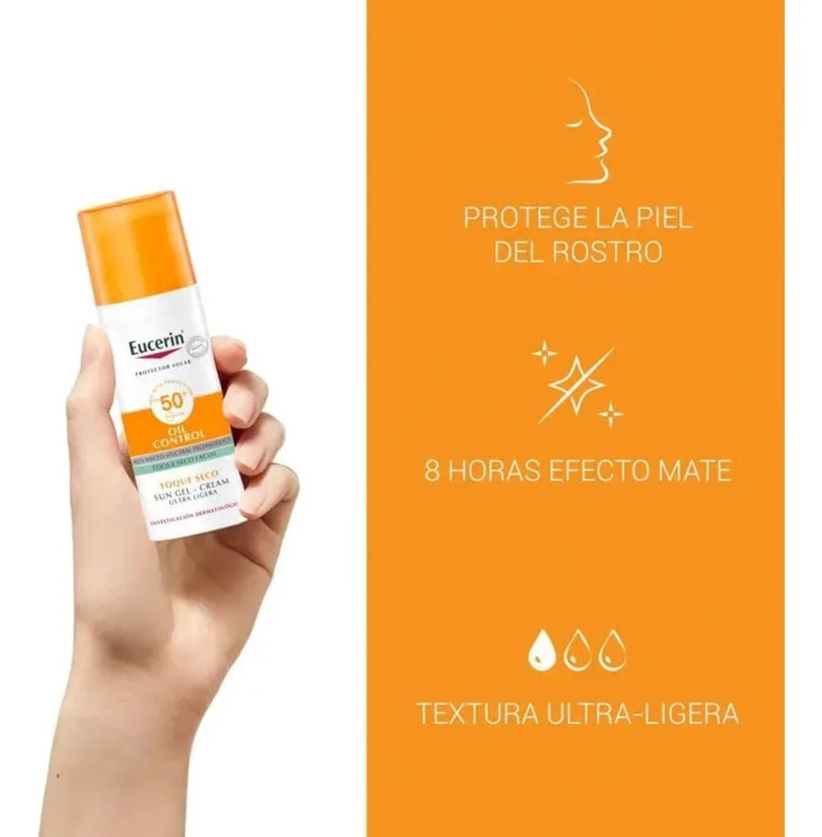 Protector solar Eucerin Sun Gel-Crema Oil Control Toque Seco FPS 50+ | Mercado Libre