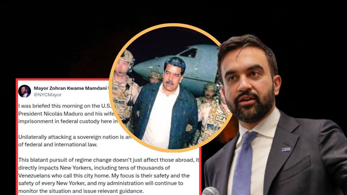 Mientras Nicolás Maduro y su esposa son trasladados a Nueva York para enfrentar cargos por narcotráfico y armas, el alcalde Zohran Mamdani califica la acción militar de Estados Unidos como un “acto de guerra y una violación de la ley”