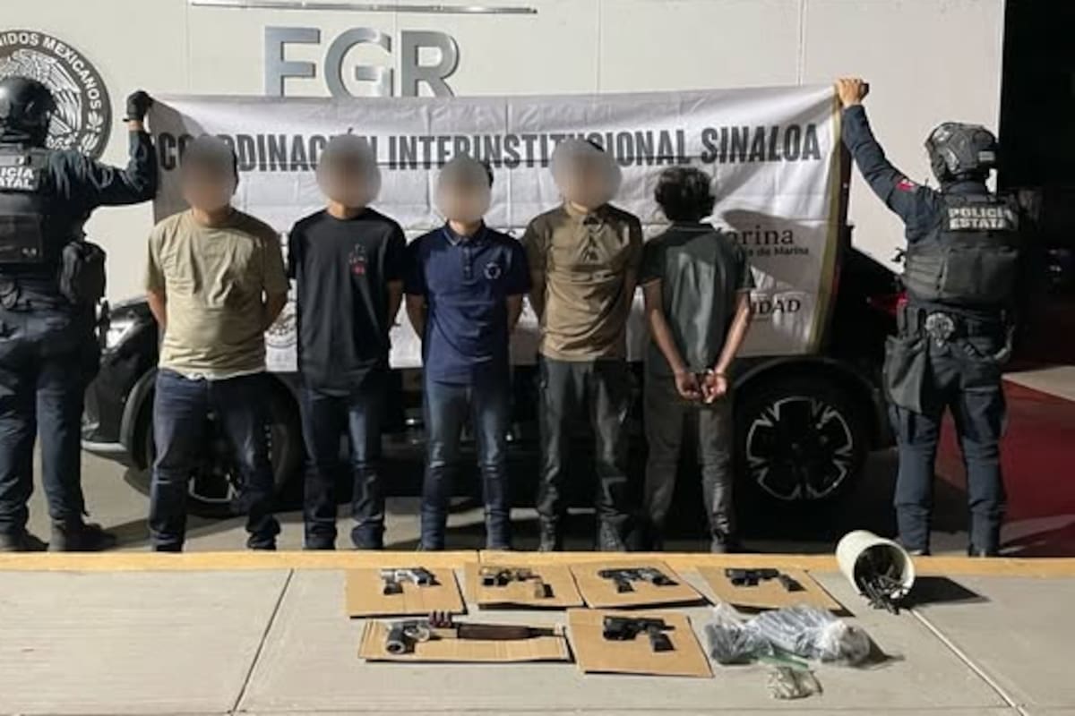 Detienen a cinco hombres armados con ponchallantas y vehículo robado en Culiacán