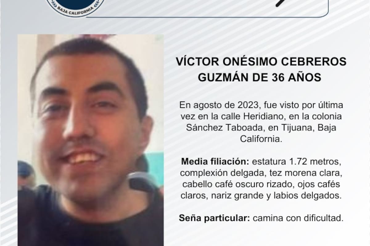 Se busca a Víctor Onésimo Cebreros Guzmán de 36 años
