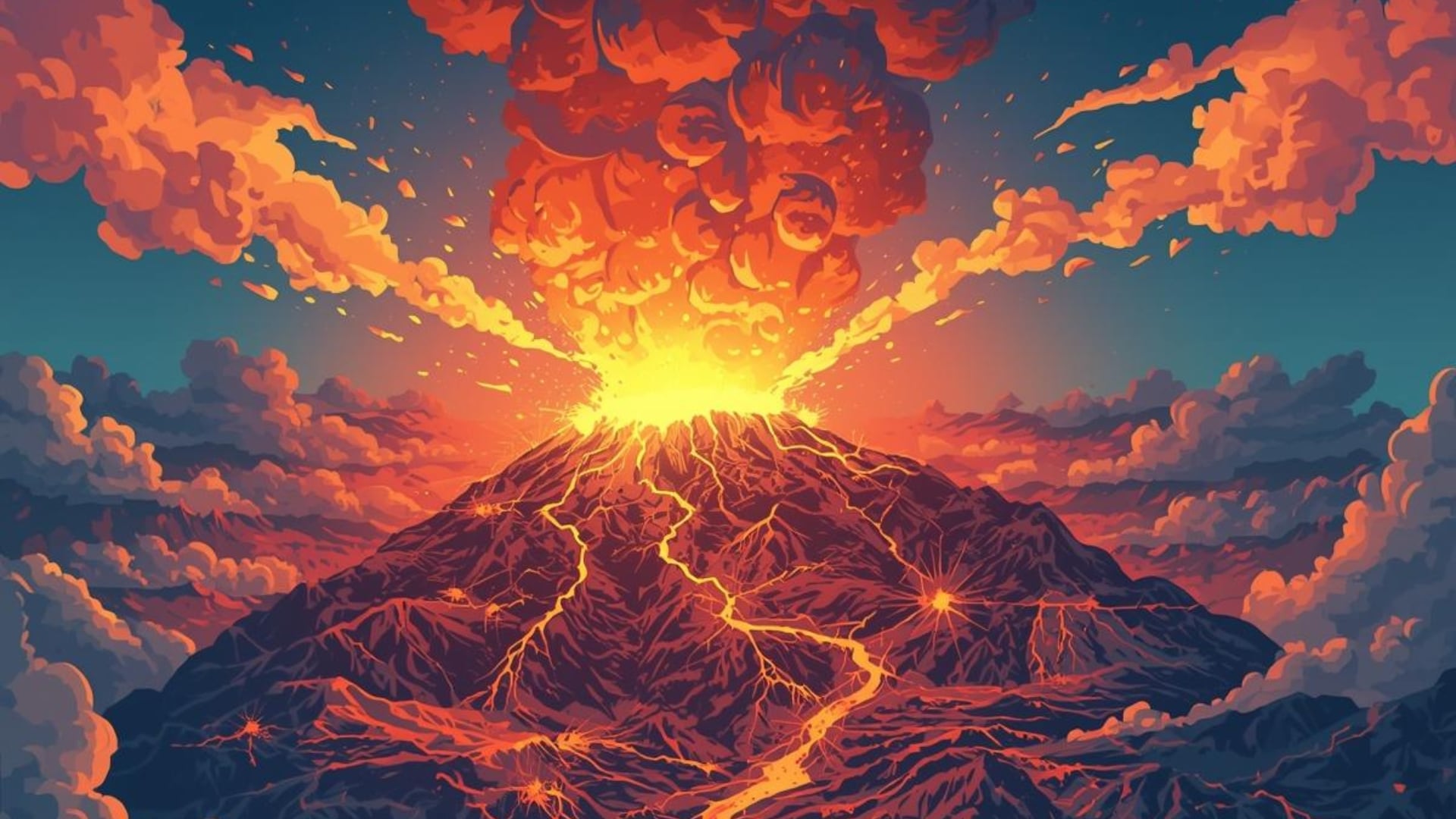 Erupción volcánica gigante