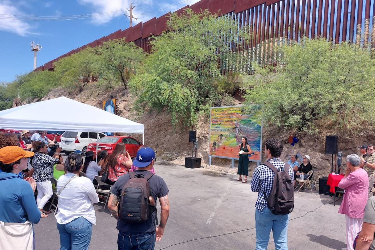 Activistas y miembros de la Nación Tohono O’odham protestan en “La Bota” por avance del nuevo muro fronterizo que amenaza el ecosistema y divide comunidades