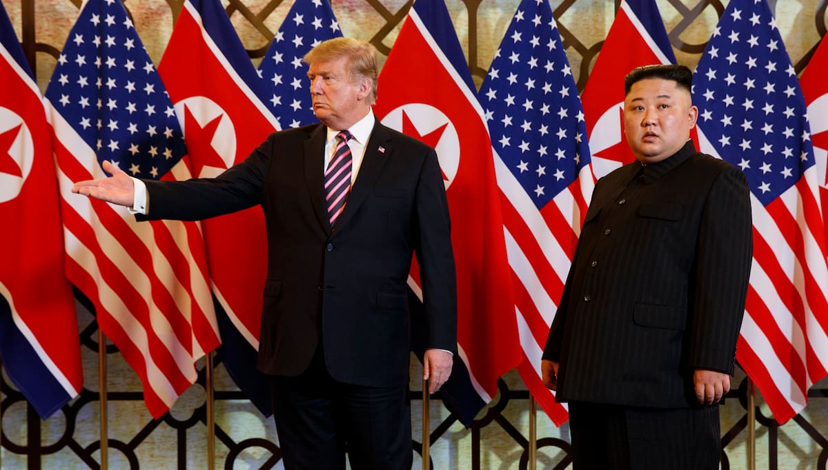 President Donald Trump meets North Korean leader Kim Jong Un, Wednesday, Feb. 27, 2019, in Hanoi. (AP Photo/ Evan Vucci)