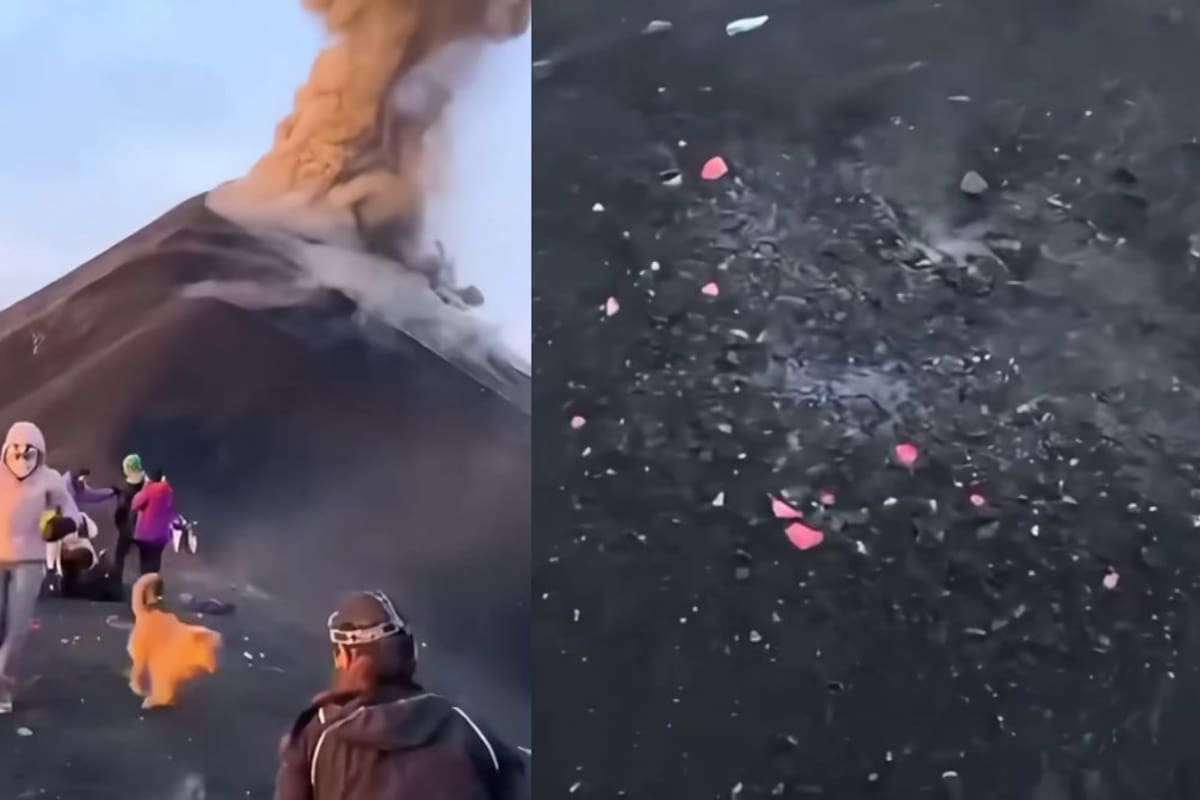 Turistas corren para salvar sus vidas durante erupción de volcán: el aterrador video se vuelve viral