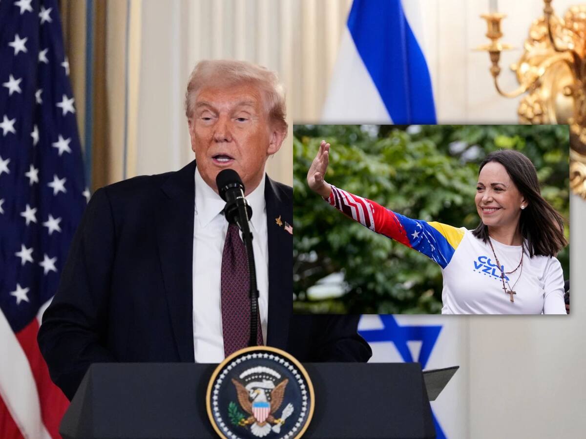 María Corina Machado dedica el Nobel de la Paz a Donald Trump y a Venezuela. | Crédito: AP