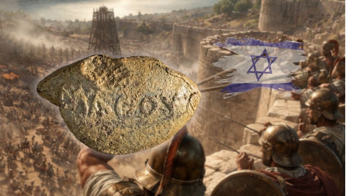 Arqueólogos descubrieron en Israel una bala de 2,100 años de antigüedad con un mensaje “sarcástico” dirigido a los enemigos que revela cómo los soldados usaban las palabras como parte de su estrategia durante asedios en la época helenística