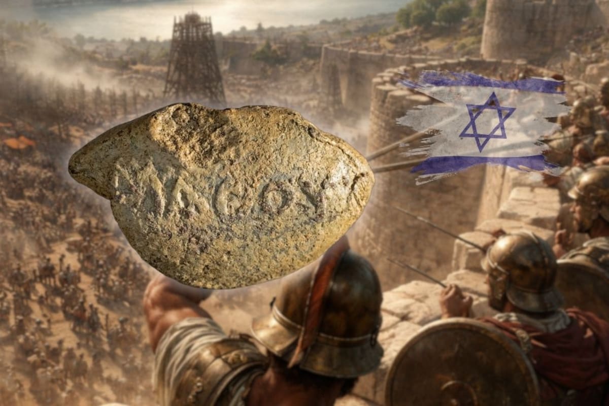 Arqueólogos descubrieron en Israel una bala de 2,100 años de antigüedad con un mensaje “sarcástico” dirigido a los enemigos que revela cómo los soldados usaban las palabras como parte de su estrategia durante asedios en la época helenística