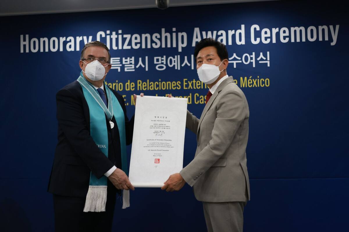 Reconocen a Marcelo Ebrard como ciudadano honorario de Seúl, capital de Corea del Sur