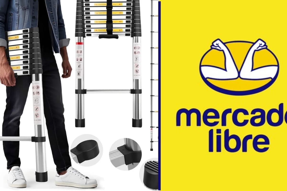 La escalera más vendida de Mercado Libre tiene 56% de descuento, pero usuarios advierten inestabilidad al extender sus 3.9 metros, recomendándola únicamente para tareas domésticas ligeras