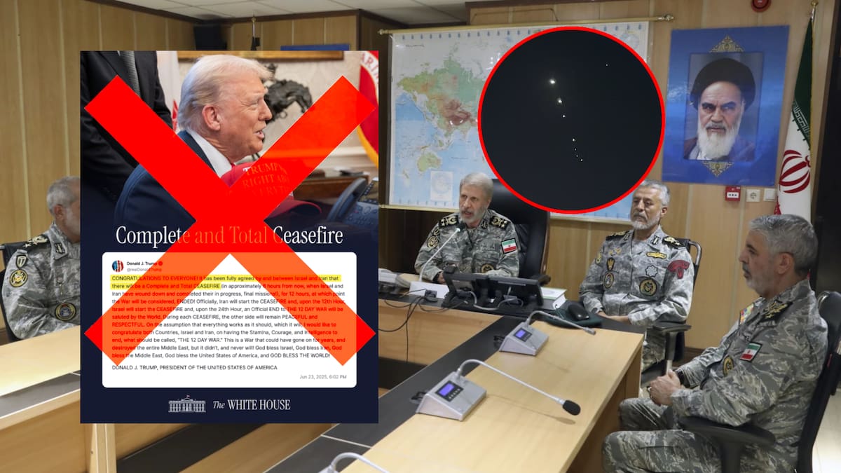 Irán rechazó la existencia de un acuerdo del cese al fuego con Israel, como Donald Trump lo anunció, según un alto funcionario entrevistado por la CNN. | AP