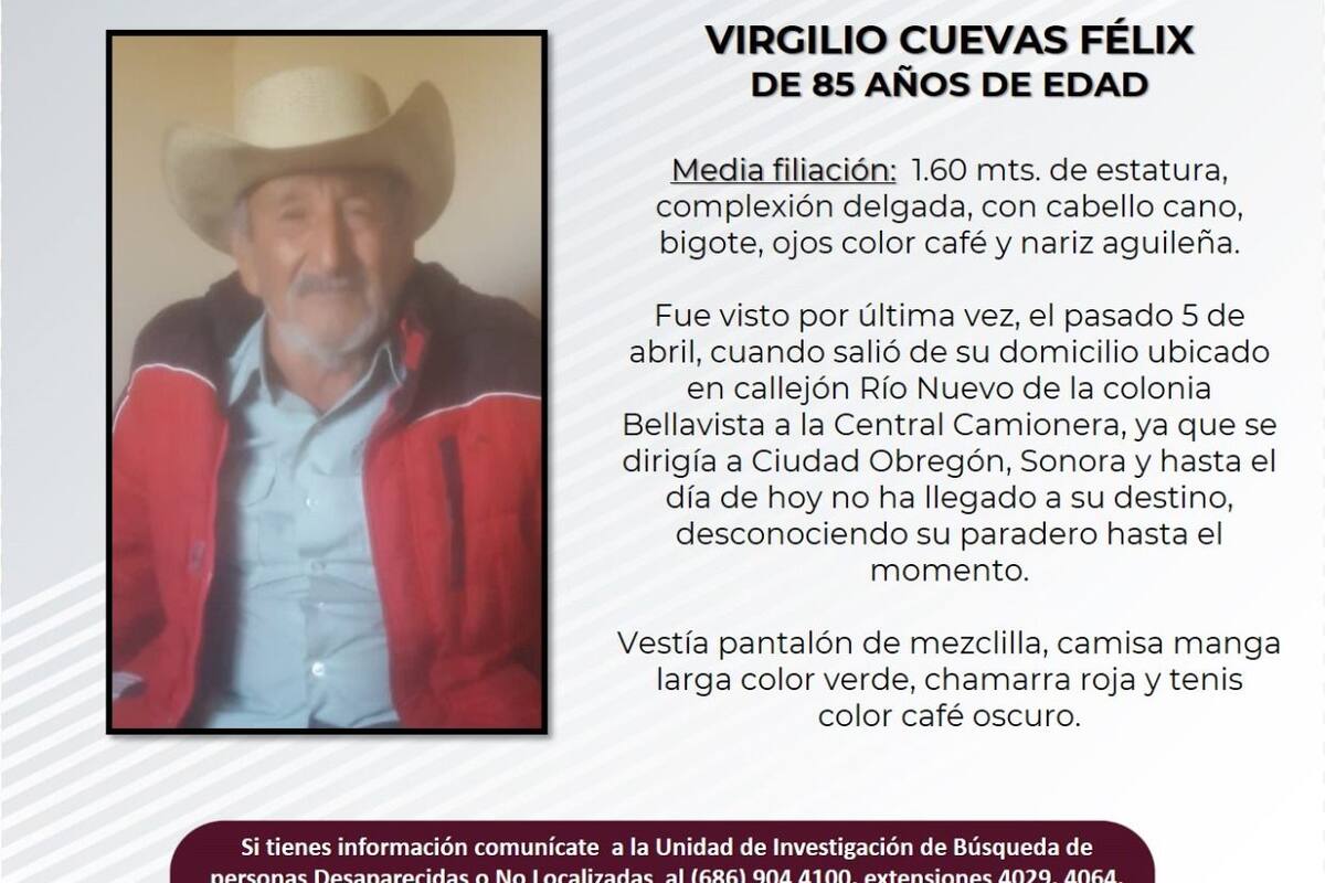Localizan a adulto mayor reportado desaparecido