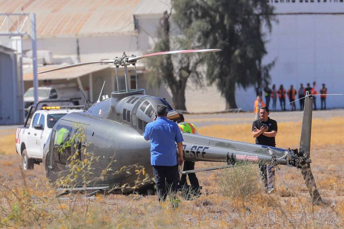 Se desploma un helicóptero en Aeropuerto de Hermosillo; no hay lesionados