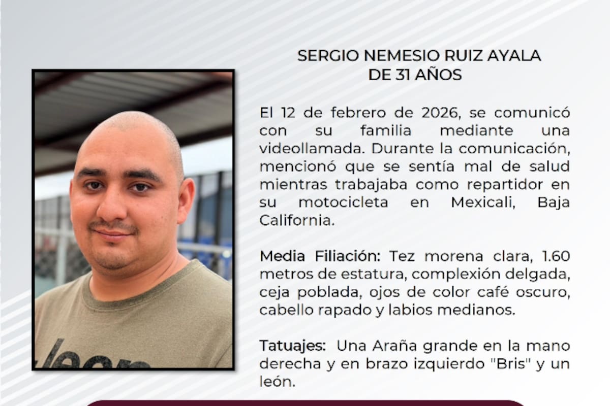 Se busca: ayúdanos a encontrar a Sergio Nemesio Ruiz Ayala