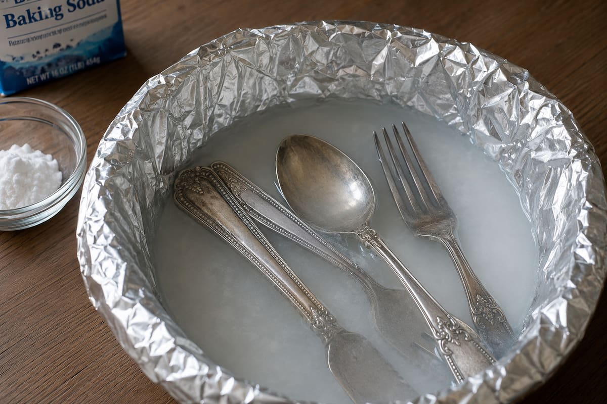 Poner papel aluminio, bicarbonato y sal en agua para limpiar objetos de plata: por qué funciona y cómo hacerlo