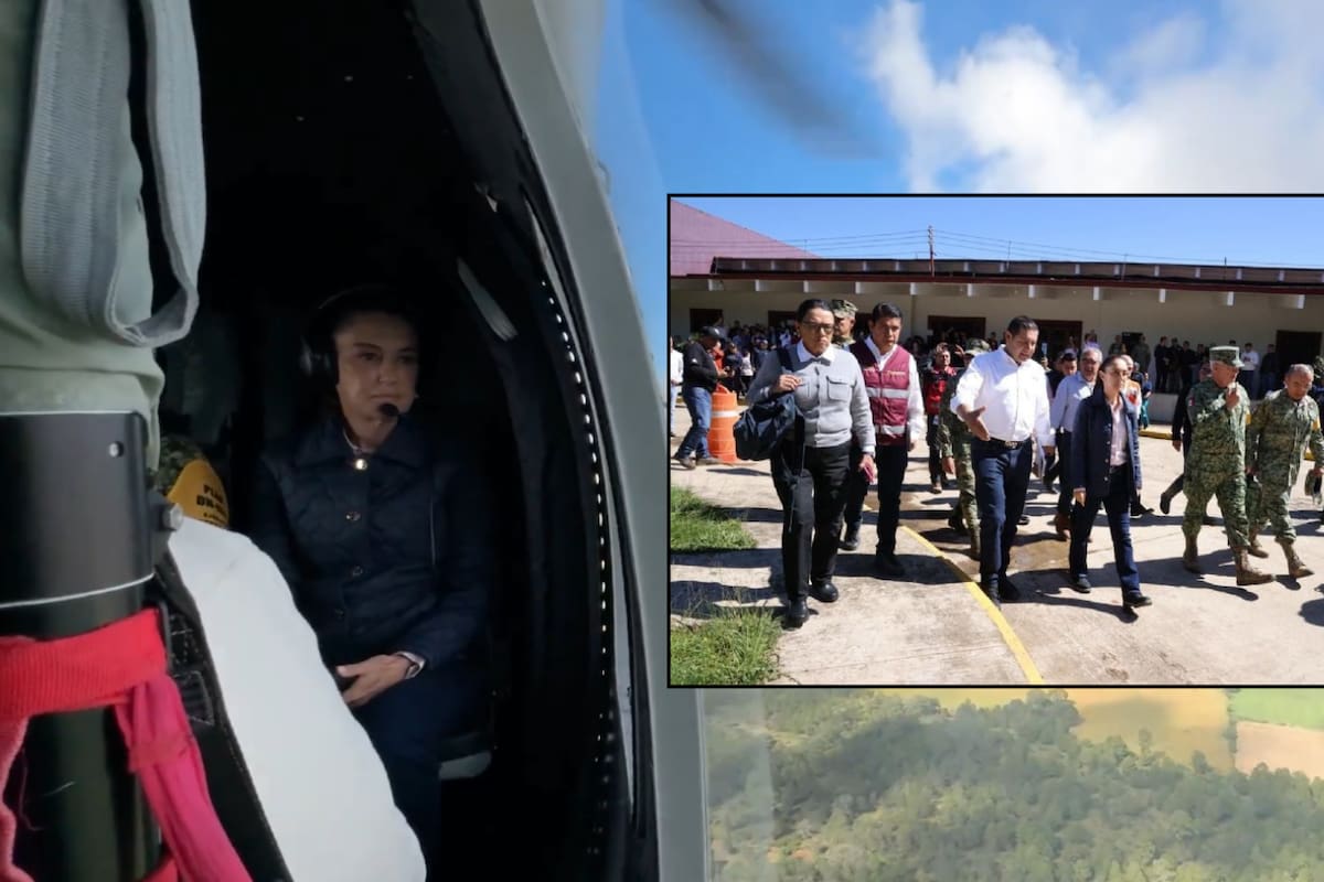 Tras las afectaciones por las lluvias, Claudia Sheinbaum visitó un albergue de Huauchinango, Puebla