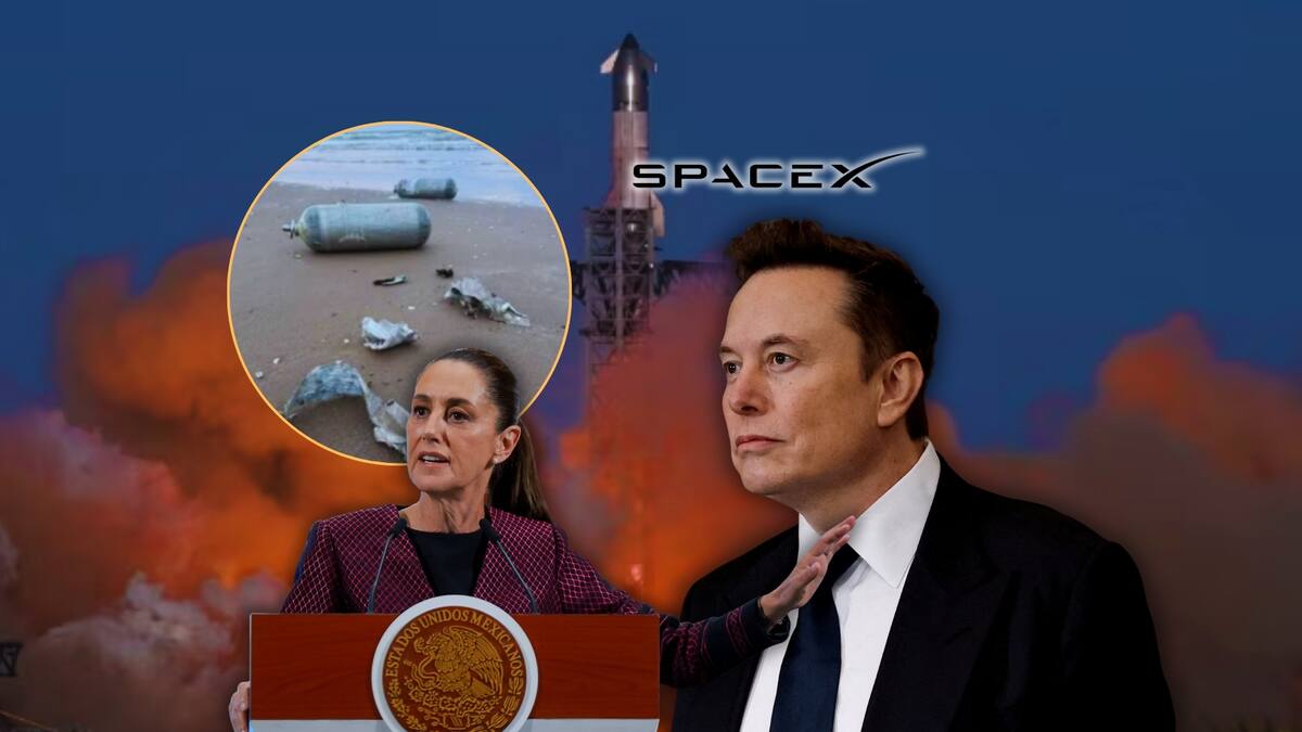 De acuerdo con la presidenta, el Gobierno federal está recopilando información sobre los impactos que los lanzamientos de cohetes de SpaceX pueden estar generando en zonas cercanas al país. Foto: Especial (Reuters y Canva)