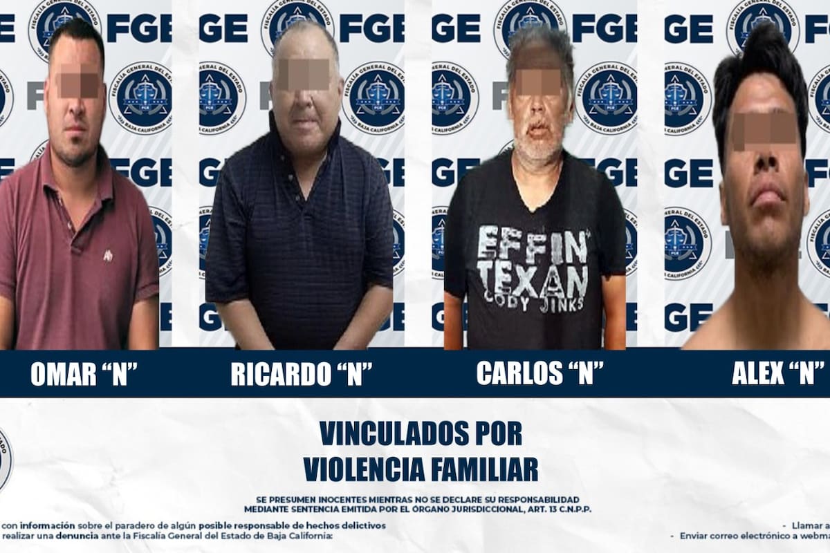 Envían a prisión a cuatro hombres por agredir a sus familiares en el valle de Mexicali