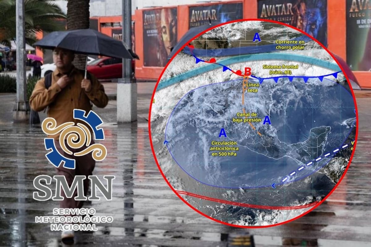 Frente frío 48 provocará lluvias fuertes, granizadas y posible formación de tornados en el noreste de México, mientras onda de calor seguirá afectando a más de 15 estados