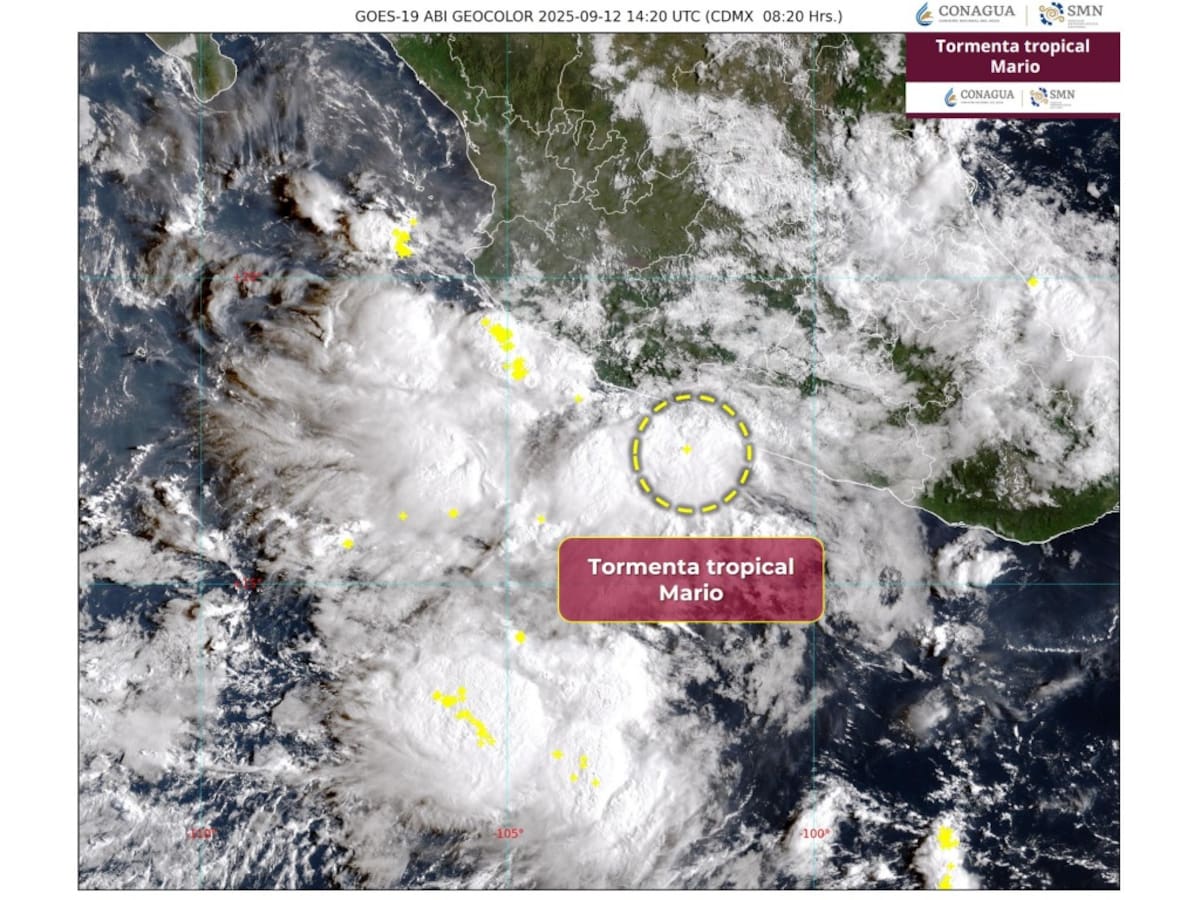 SMN confirma ingreso de la tormenta tropical Mario al Pacífico mexicano. | Crédito: SMN