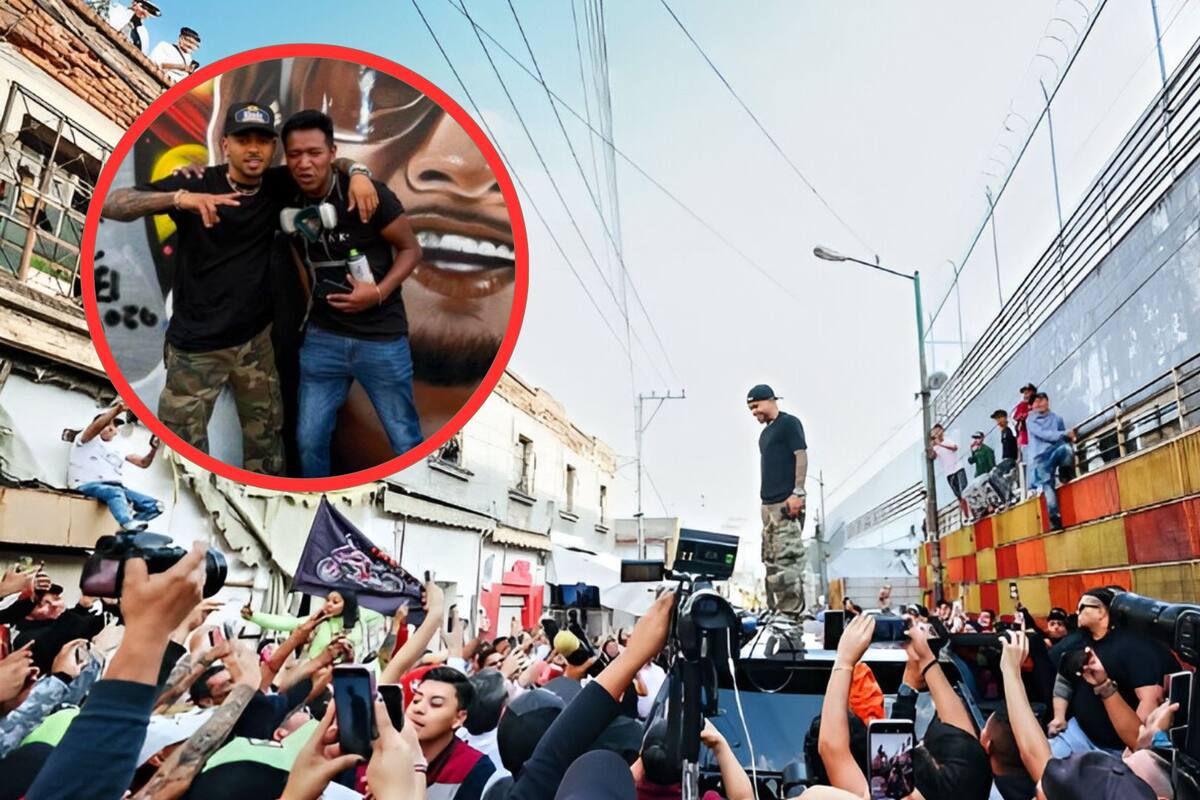 Ozuna visita su mural en Tepito y causa revuelo entre sus fans