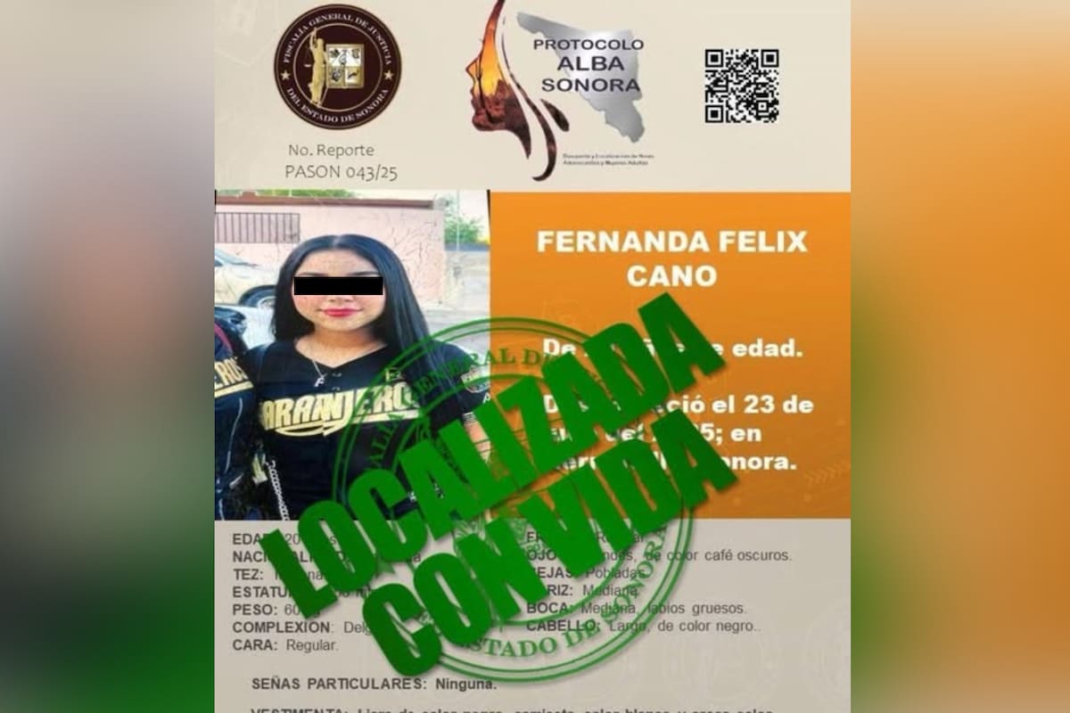 Desactivan Protocolo Alba por Fernanda Félix; la encuentran sana y salva, no fue víctima de delito