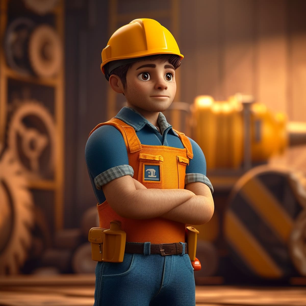 La inteligencia artificial redefine a Bob el Constructor, convirtiéndolo en un ingeniero civil digital con atuendo de trabajo, fusionando la nostalgia del pasado con la innovación del futuro.