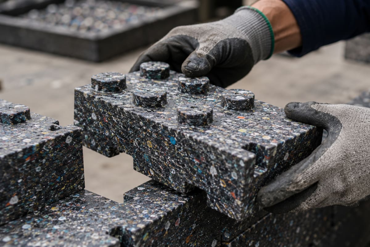 El plástico que durante años terminó en bolsas de basura ahora se transforma en casas que encastran como piezas de Lego y permiten levantar su estructura en apenas cinco días con materiales reciclados