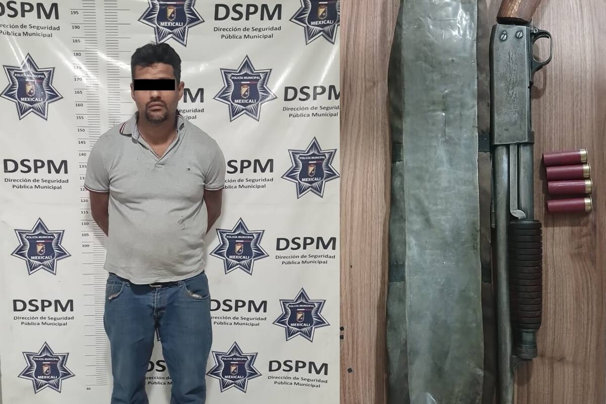 Hombre es arrestado con escopeta en la colonia González Ortega