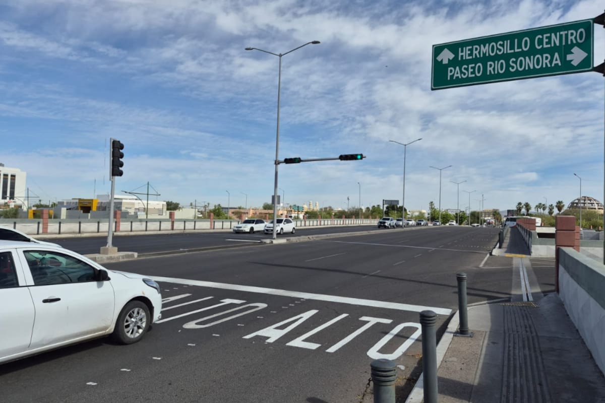 Puente Trébol en Hermosillo estrena vuelta izquierda anticipada para reducir tráfico