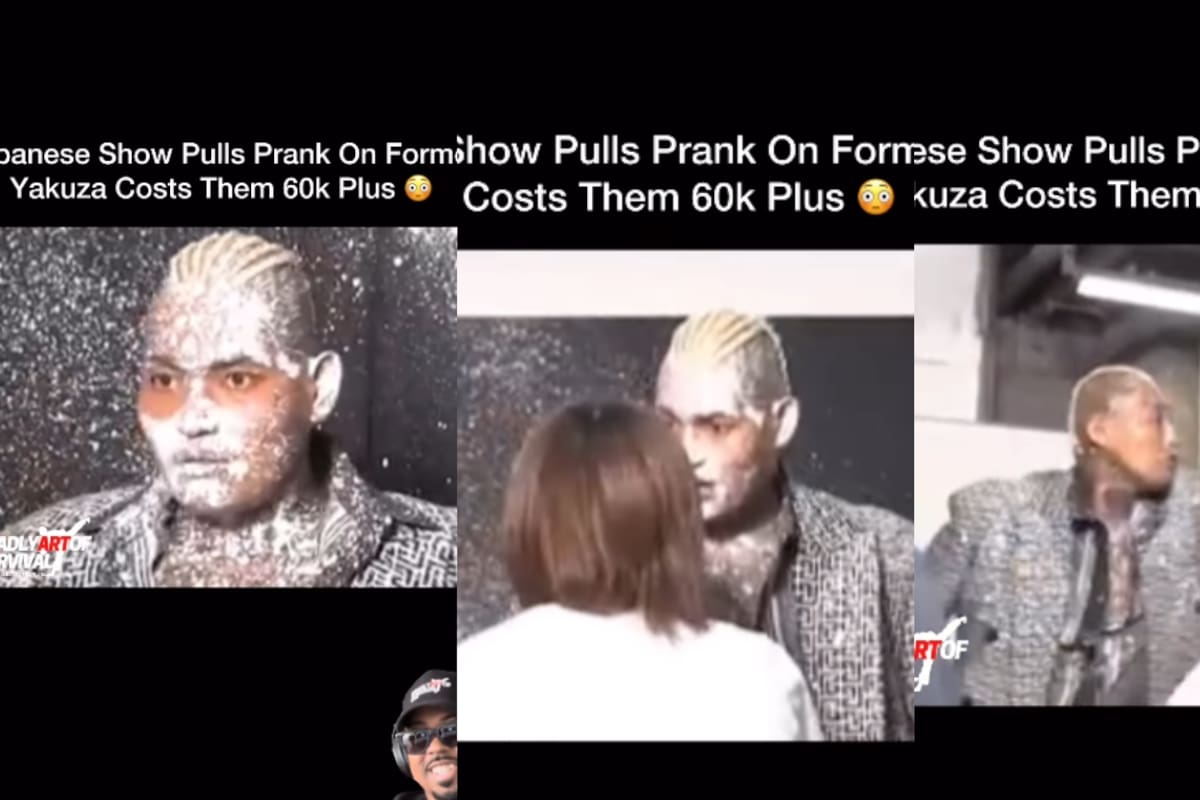 Le juegan broma a ex yakuza arrojándole pintura en la cara; se molesta, pero usuarios aplauden que no toca a la mujer presente