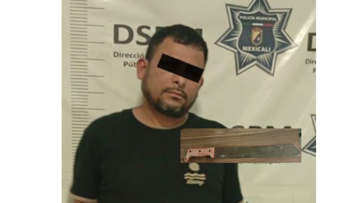 Discute con su hijastro y lo lesiona con un machete en el rostro