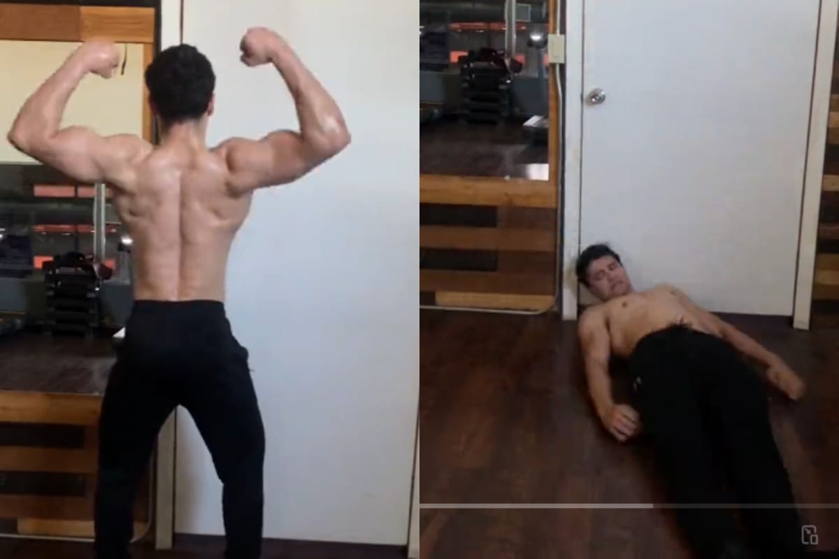Joven sufre desmayo y convulsión después de tensar su cuerpo para presumir sus músculos (VIDEO)