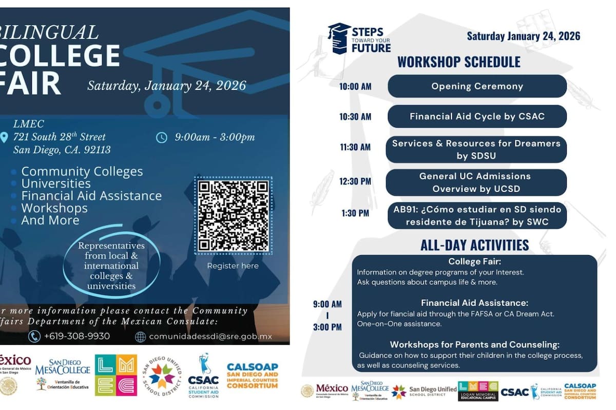 Invitan a feria universitaria bilingüe en San Diego