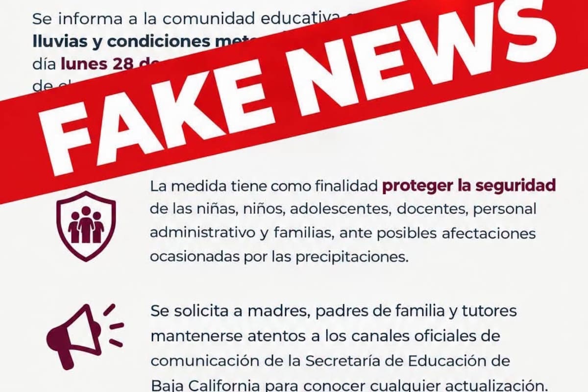 Las clases se mantienen presenciales este lunes en Baja California: Marina del Pilar desmiente suspensión y pide precaución por lluvias