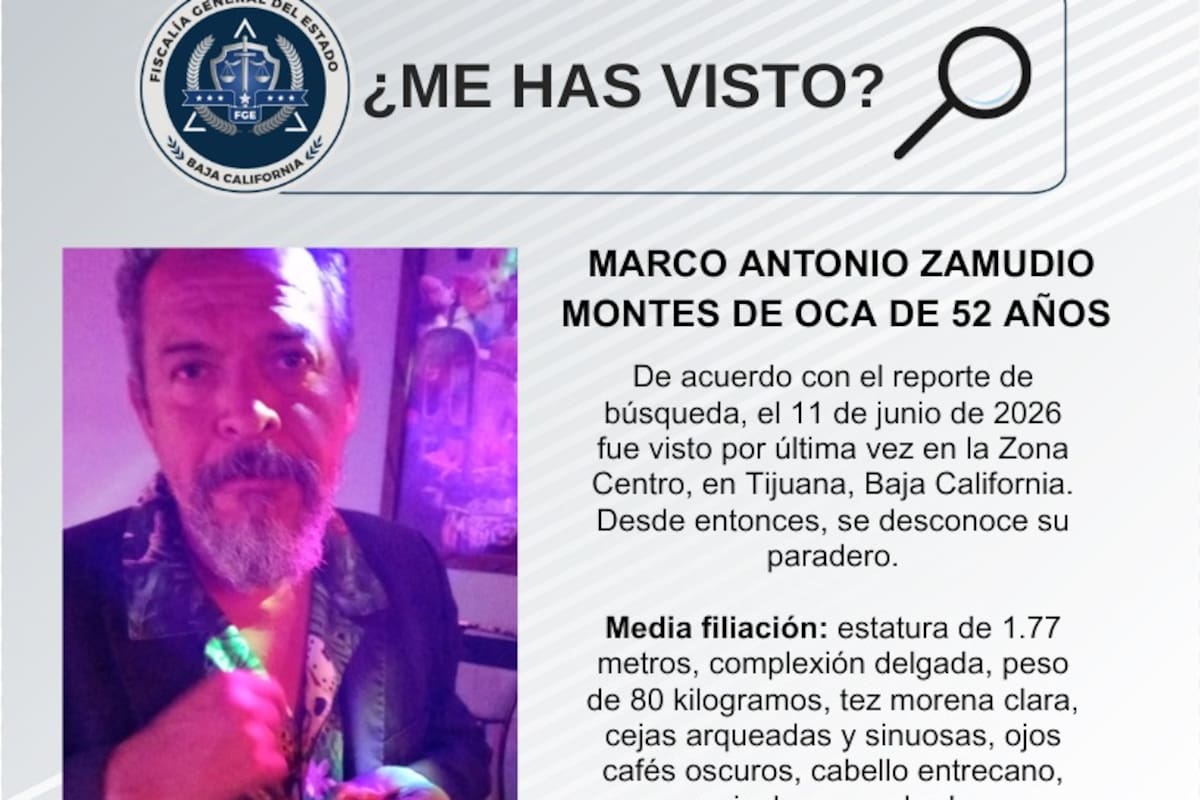 Se busca Marco Antonio Zamudio Montes de Oca de 52 años de edad